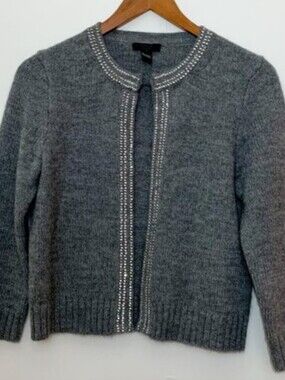 J.CREW Collection Alpaca / Wool Cardigan Sweater Sequin, Size Medium